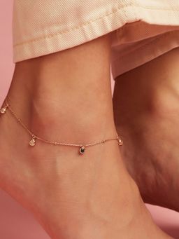 Zavya - Rose Gold Plated 925 Sterling Silver Charm Anklet