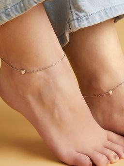 Zavya - Delicate Heart 925 Sterling Silver Anklets