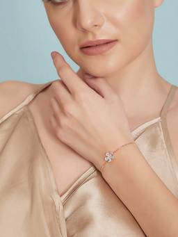 Zavya - Bella Floral 925 Silver Bracelet Rose Gold