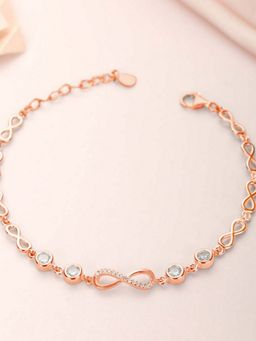 Zavya - Infinity 925 Silver Bracelet Rose Gold Plating
