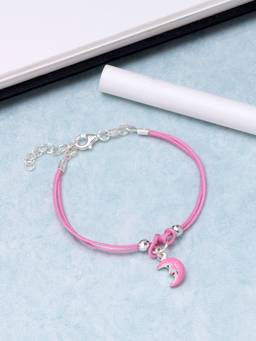 Zavya - Cute Pink Crescent Moon Totem 925 Sterling Silver Bracelet