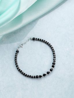 Zavya - Black Diamond Shaped Bead 925 Sterling Silver Bracelet