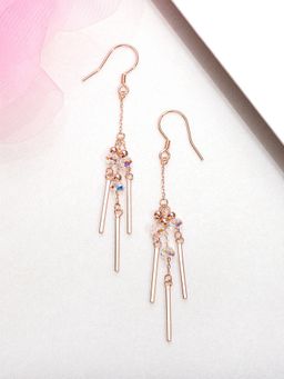 Zavya - Cz Rose Gold Plated 925 Sterling Silver Drop Earrings