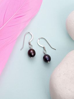 Zavya - Plum Drop 925 Sterling Silver Drop Earrings