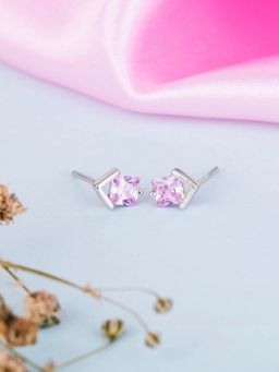 Zavya - Pink Cz 925 Sterling Silver Studs