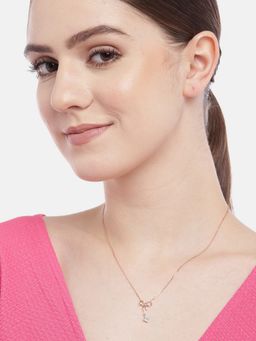 Zavya - Cutest Bow Tie Rose-Gold 925 Sterling Silver Necklace