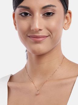 Zavya - Crystal Rose Gold Plated 925 Sterling Silver Cz Necklace