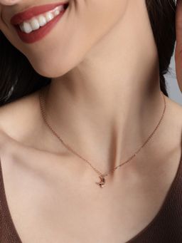 Zavya - To The Moon Rose-Gold Plated 925 Sterling Silver Necklace