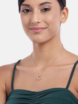 Zavya - Infinity Circles Rose Gold Plated 925 Sterling Silver Cz Necklace