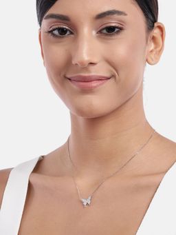 Zavya - Butterfly Cz 925 Sterling Silver Necklace