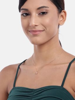 Zavya - Heart & Stone Rose Gold Plated 925 Sterling Silver Necklace