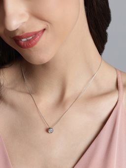 Zavya - Elegant Round Cz 925 Sterling Silver Necklace