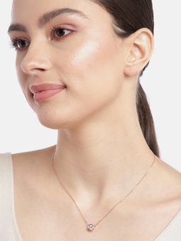 Zavya - Solitaire Rose Gold Plated 925 Sterling Silver Necklace