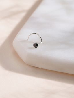 Zavya - Evergreen Black 925 Silver Nose Pin