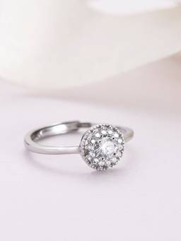 Zavya - Solitaire Cz Studded 925 Sterling Silver Ring