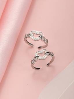 Zavya - Infinity Heart Silver 925 Silver Toe Rings