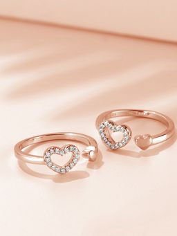 Zavya - Dreamy Hearts Rose Gold 925 Silver Toe Rings