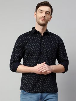 Cantabil - Men Cotton Navy Blue Shirt