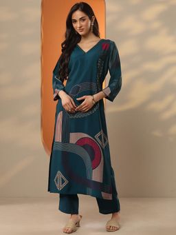 Libas - Printed Silk blend Straight Kurta for Women