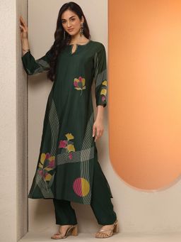 Libas - Printed Silk blend Straight Kurta for Women