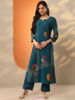 Libas - Printed Silk blend Straight Kurta for Women