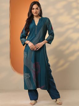 Libas - Printed Silk blend Straight Kurta for Women