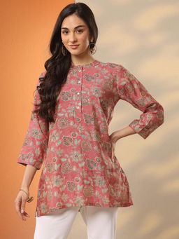 Libas - Floral Printed Silk blend Straight Kurti for Women