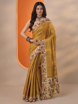 Libas - Woven Design Silk blend Saree with Unstitched Blouse for Women