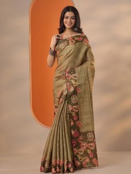 Libas - Woven Design Silk blend Saree with Unstitched Blouse for Women