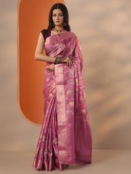 Libas - Printed Kota Saree with Unstitched Blouse for Women