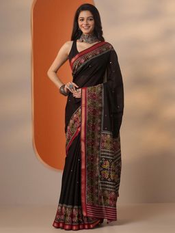 Libas - Embellished Silk blend Saree with Unstitched Blouse for Women