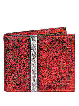Justanned - Red With Beige Stripe Treated Mens Wallet