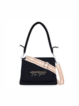 Aeropostale - Women's Shoulder Bag with Detachable Strap Porsuk - Black
