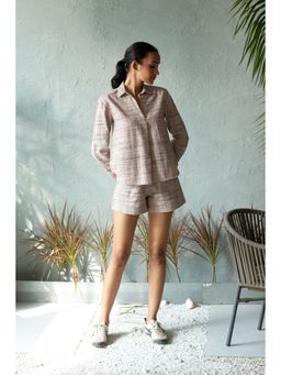 CANOOPI - Beige Sandstone Shirt Style Top with Shorts (Set of 2)