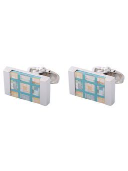 The Tie Hub - Green Checkered Mop Rectangular Cufflink