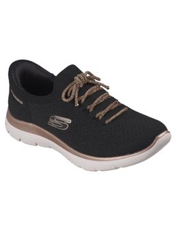 SKECHERS - Women SUMMITS CRYSTAL DREAM Black Rose Gold Sneakers
