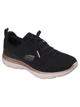 SKECHERS - Men ARCH FIT SUMMITS Black Rose Gold Casual Lace Up Sneakers