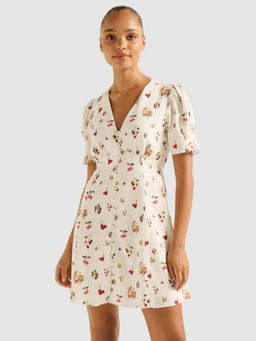 Forever New - Berna Printed White Mini Dress