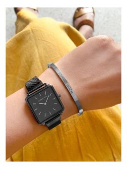 Joker and Witch - Joker & Witch Charcoal Black Magnetic Stack Watch With Bracelet For Women (Pack of 2) (JWBS148)