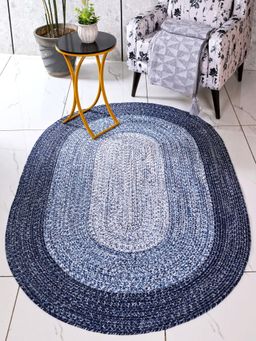 Saral Home - OiC Robust Oval Braided Heavy Indoor-Outdoor Rug/Carpet Blue