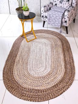 Saral Home - OiC Robust Oval Braided Heavy Indoor-Outdoor Rug/Carpet Brown