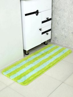 Saral Home - Digo Microfiber High Plush Pile Vibrant Stripes Runner Green