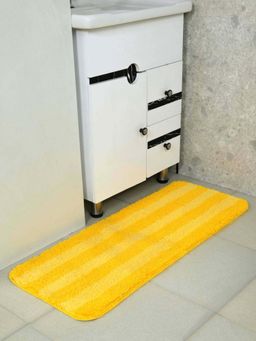 Saral Home - Digo Microfiber High Plush Pile Vibrant Stripes Runner Yellow