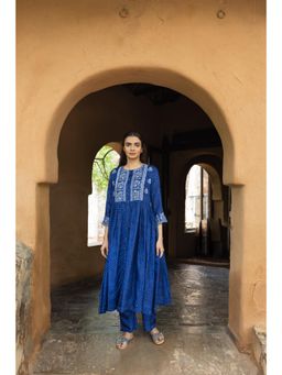 AYAKA - Carly Blue Printed Trousers