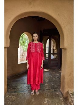 AYAKA - Carly Red Printed Trousers