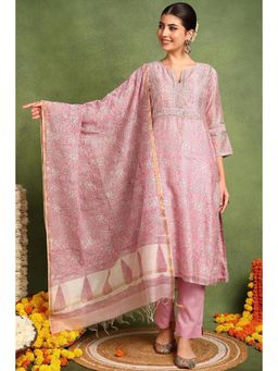 TAHILIYA - Pink Chanderi Silk Dupatta