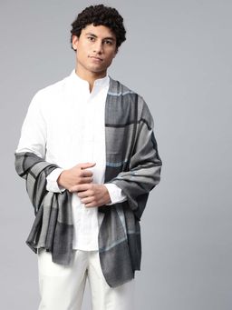 Modarta By Kamakshi - Black Grey Men Shawl with Checks
