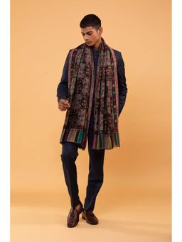 Modarta By Kamakshi - Box Buta Black Woven Design Shawl