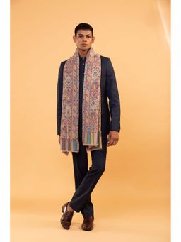 Modarta By Kamakshi - Ethnic Motifs Woolen Stole with Floral Embroidery