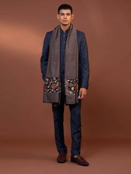 Modarta By Kamakshi - Elegant Hand Embroidered Wool Shawl for Men